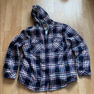 Sherpa lined flannel with hood